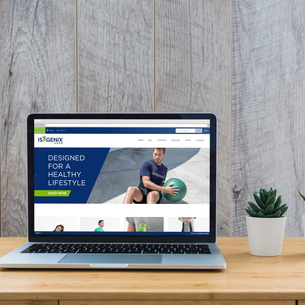 Image of the Isagenix company store website on an Apple computer